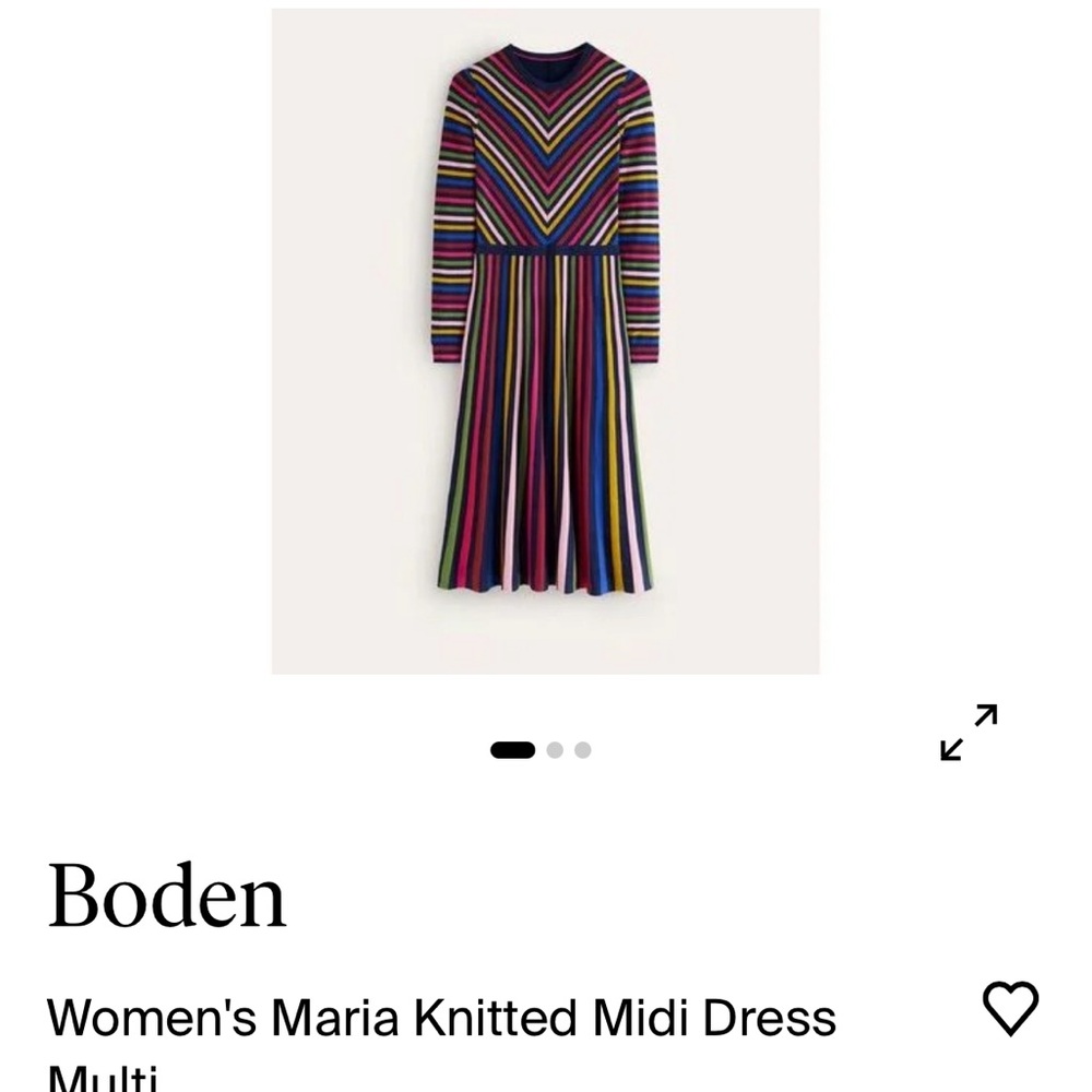Boden multi color Maria Knitted Midi Dress in xs